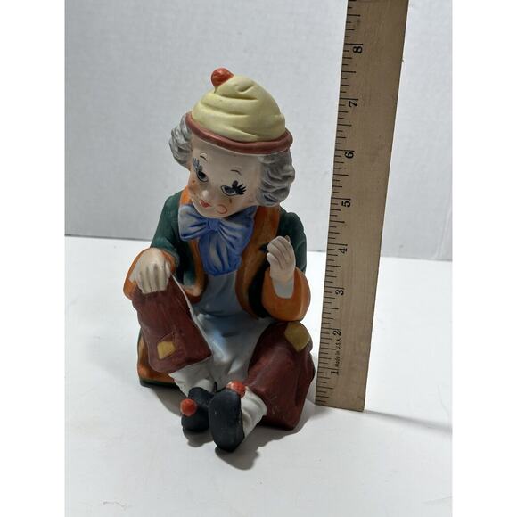 Vintage Ceramic Clown Music Box Peanuts Characters Winitty Design 1972 Rotates - Picture 7 of 8